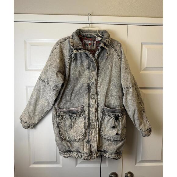 VINTAGE! East West By The Panda Group Oversized Acid Wash Denim Jacket! Size Med - Picture 1 of 10